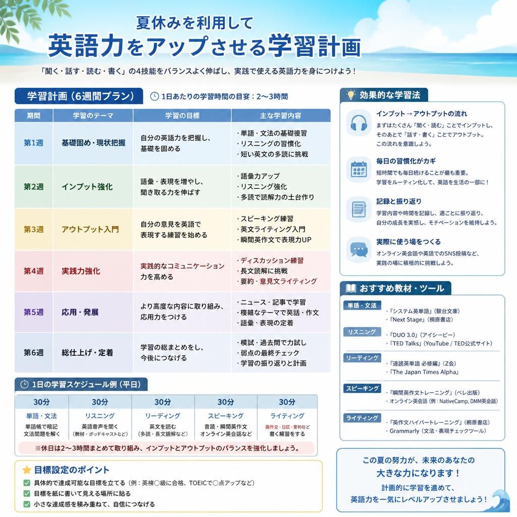 5. 英語力アップのための計画