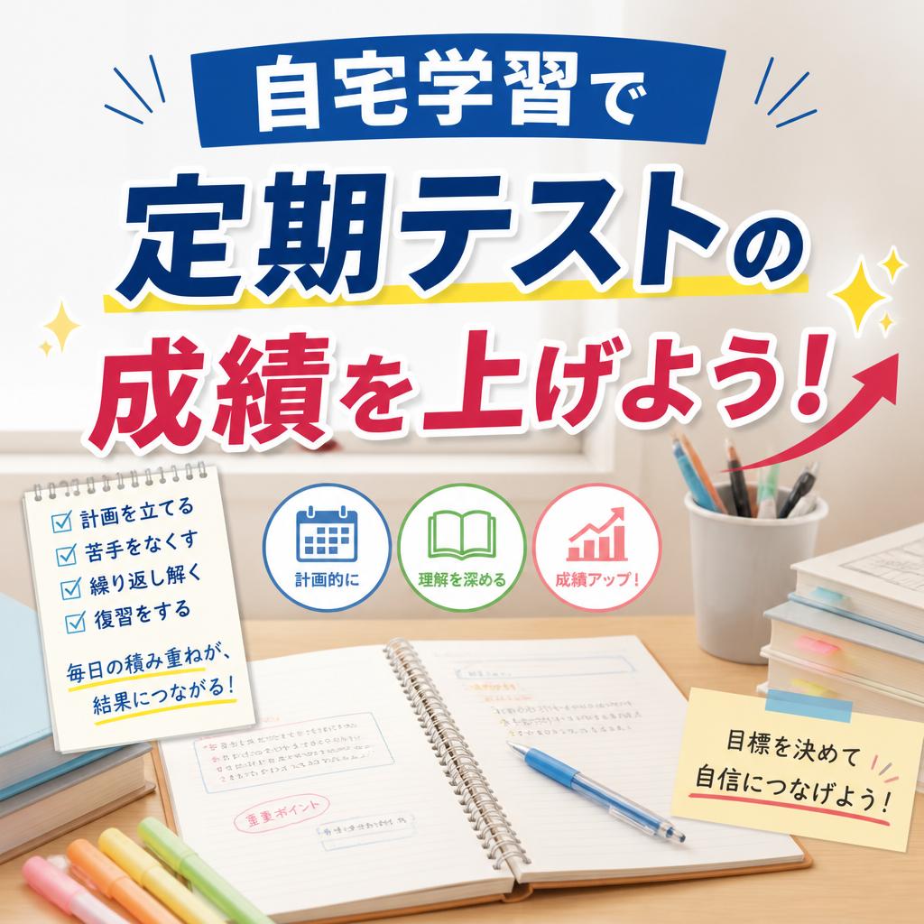 自宅学習で定期テストの成績を上げよう！