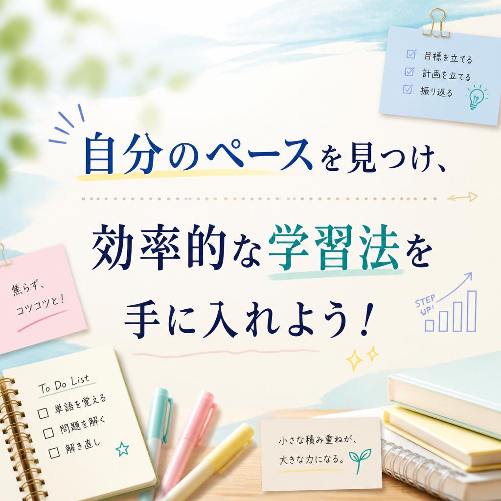 自分のペースを見つけ、効率的な学習法を手に入れよう！