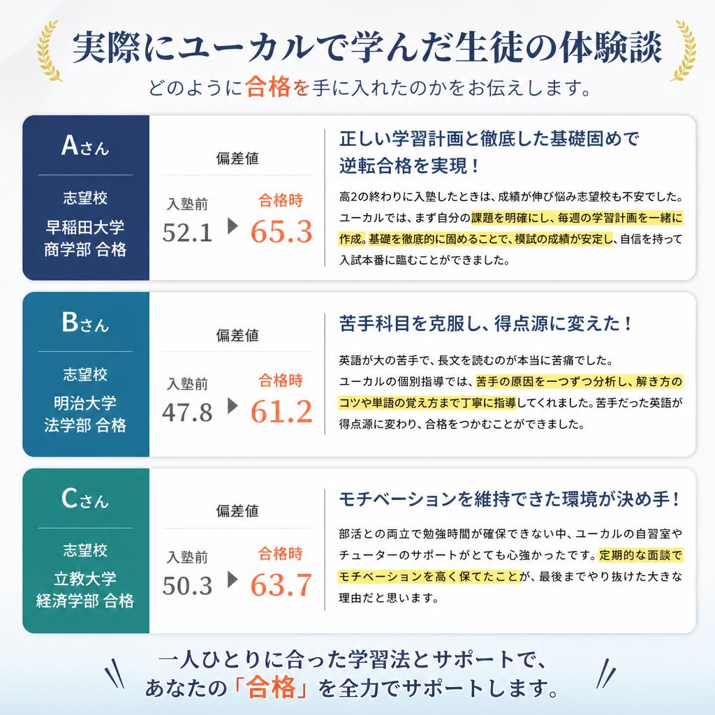成功事例: 生徒インタビュー