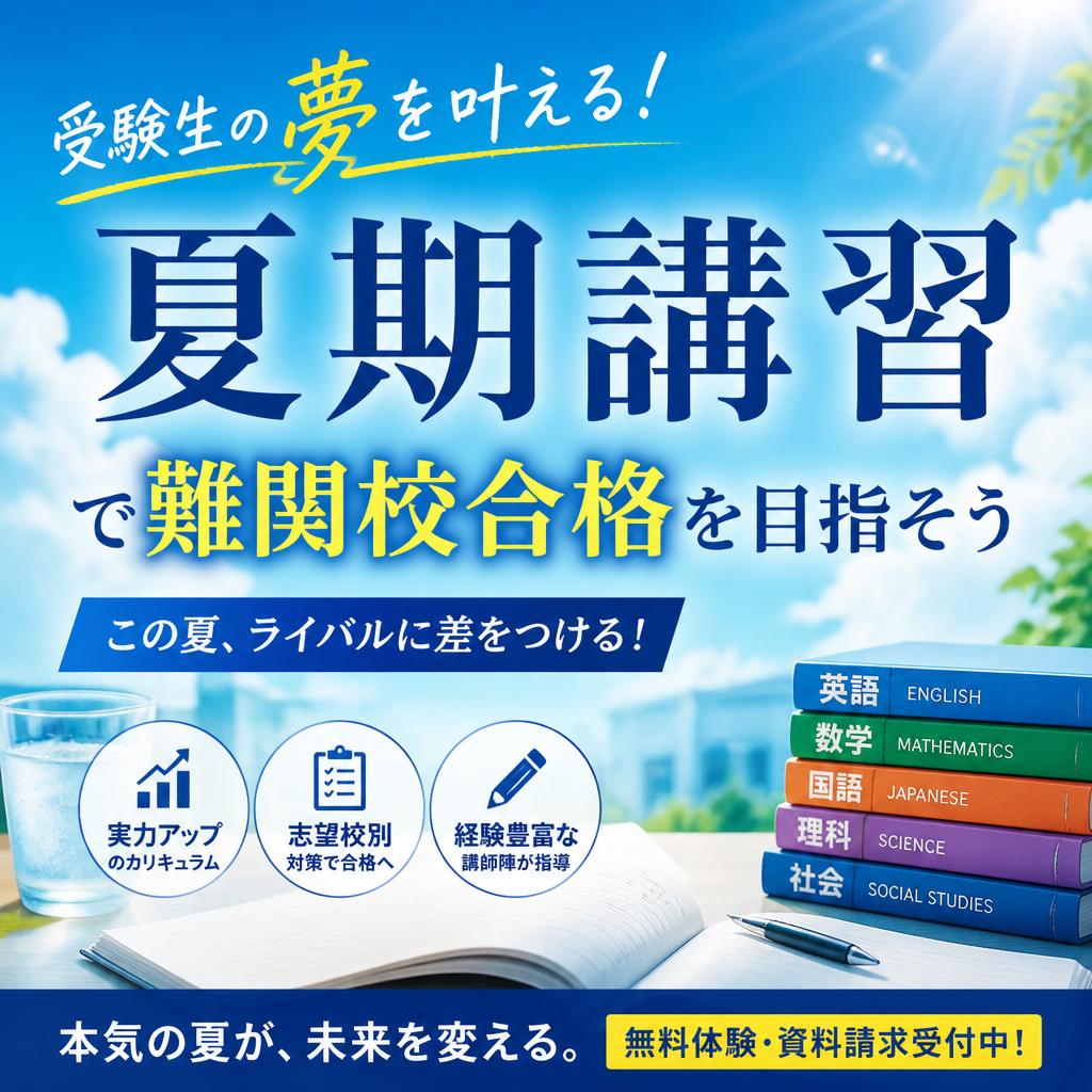 受験生の夢を叶える！夏期講習で難関校合格を目指そう