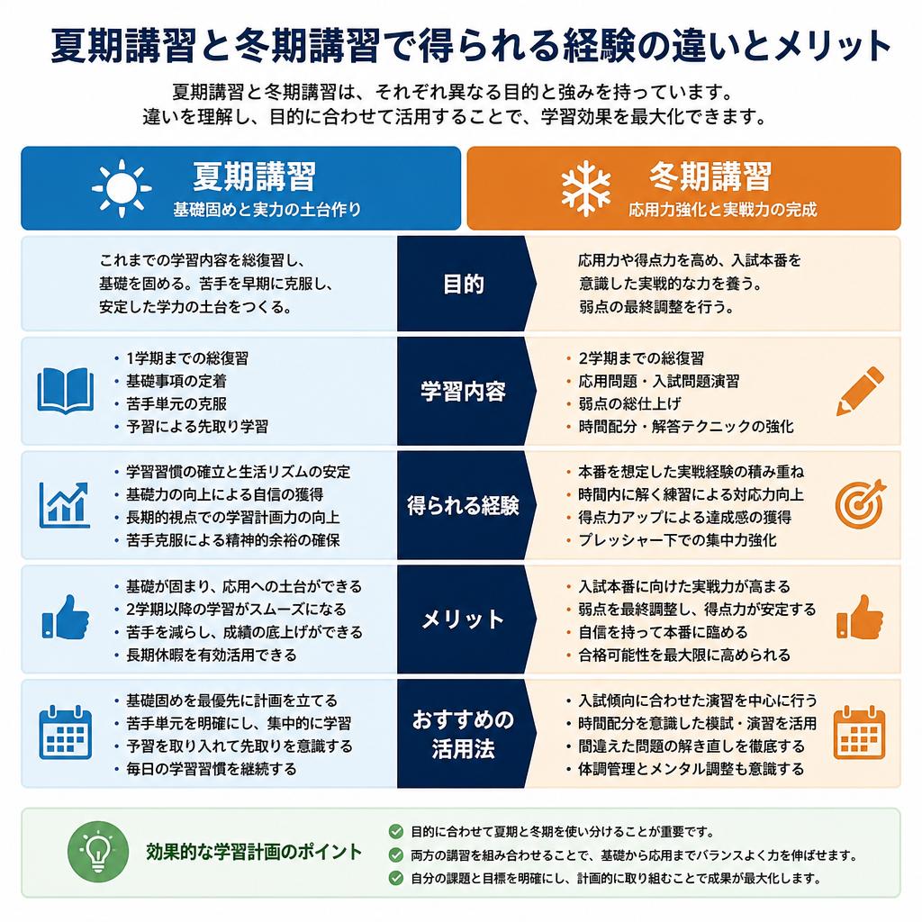冬期講習との違い