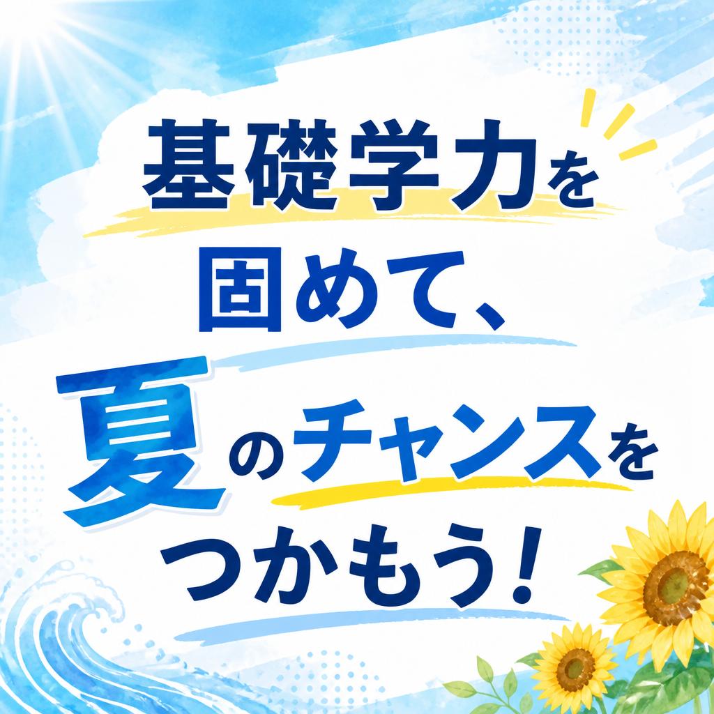 基礎学力を固めて、夏のチャンスをつかもう！