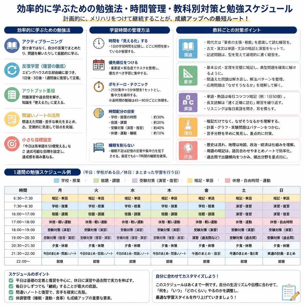2. 中学校での効果的な勉強法