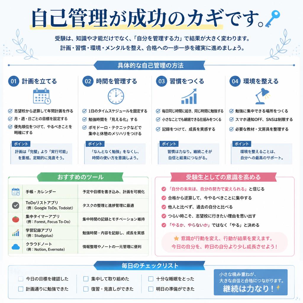 自己管理を徹底しよう