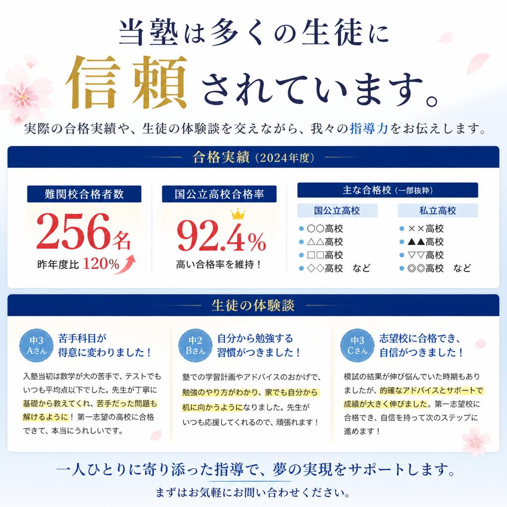実績と生徒の声