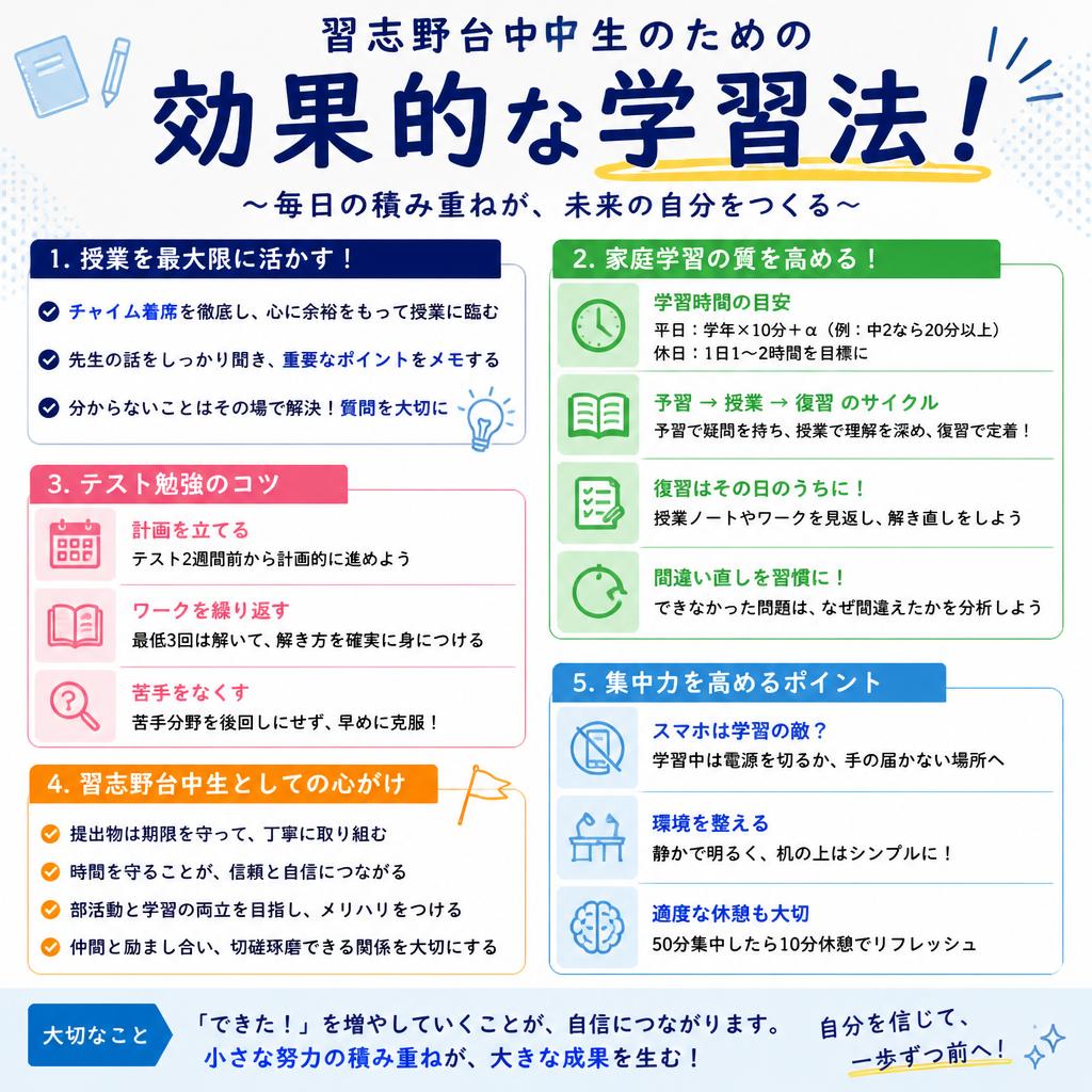 習志野台中生のための効果的な学習法！