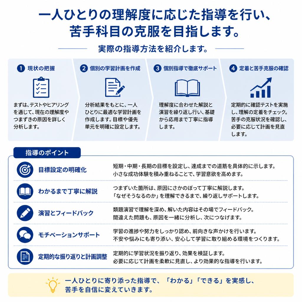 個別指導で自分に合った学びを！