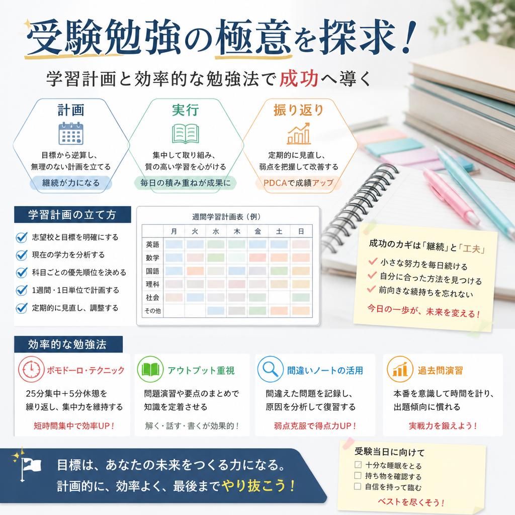 受験勉強の極意を探求！学習計画と効率的な勉強法で成功へ導く