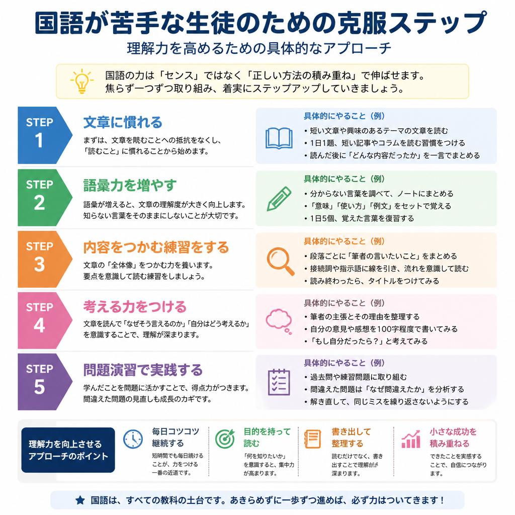 苦手科目克服のためのステップ