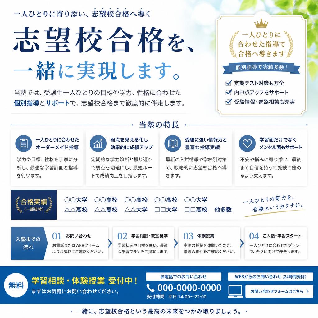 個別指導で志望校合格を目指そう！