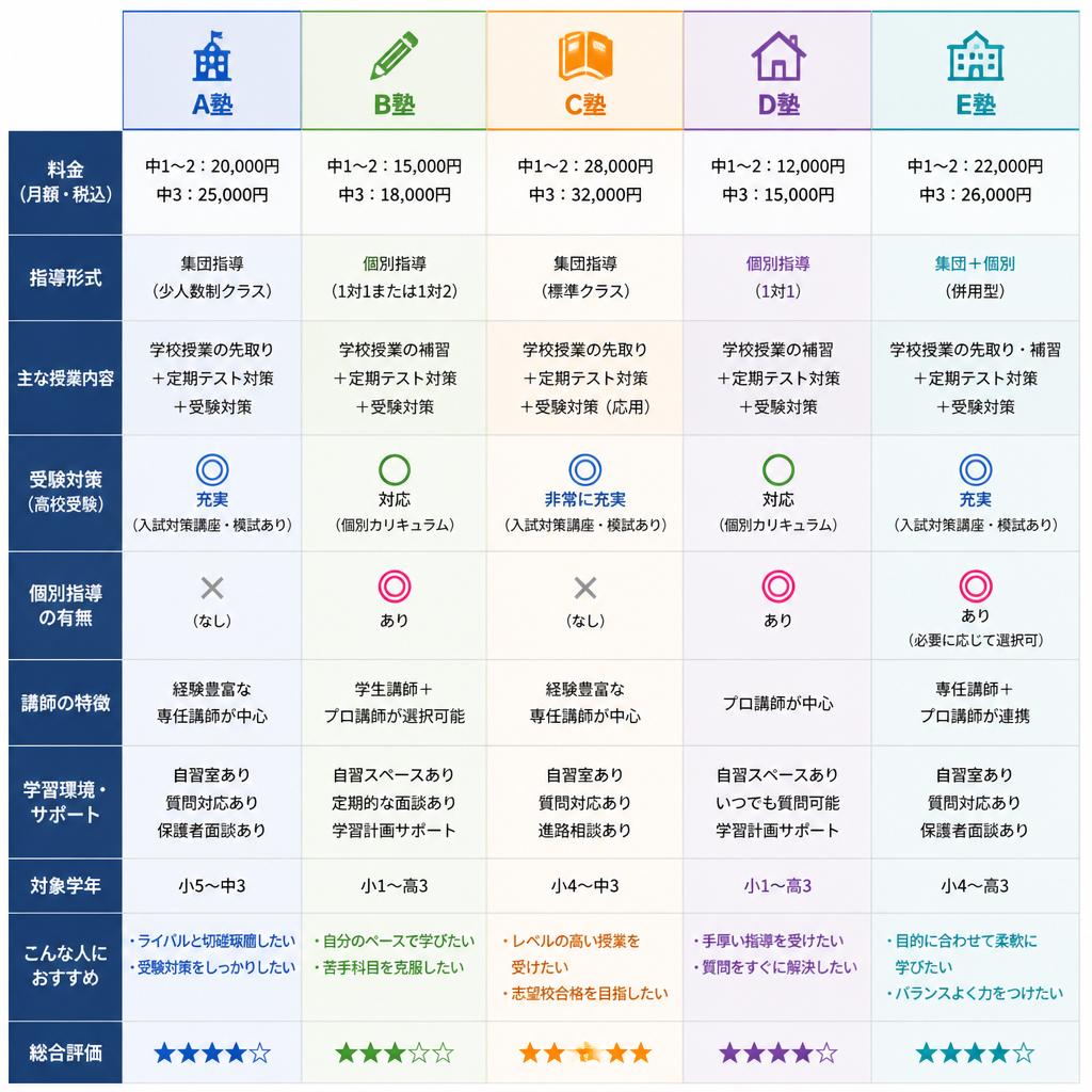 北習志野の学習塾比較
